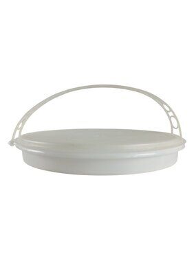 Tupperware 405-9 White Divided Party Vegetable/Relish Serving Tray W/Clear Lid &